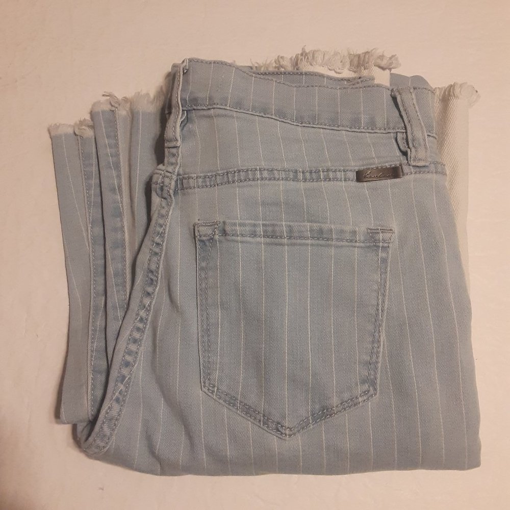 KanCan Women's Estilo High Waisted Striped Bell Bottom Jeans 144635 Size 7/27